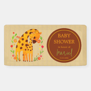 Mommy Giraffe and Calf Baby Shower Banner