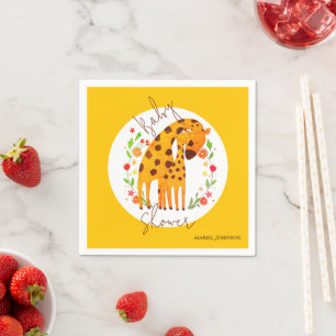 Mommy Giraffe and Calf Baby Shower  Napkin