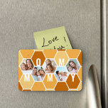 Mommy Honeycomb Photo Collage 5 Photo 5 Letter Magnet<br><div class="desc">Honeycomb photo magnet, personalized with 5 of your favourite photos and printed with a 5 letter name, such as MOMMY. The design features a honeycomb photo collage in shades of cream beige honey and burnt orange. For alternative colours and different length names, please browse my store in the Honeycomb Photo...</div>