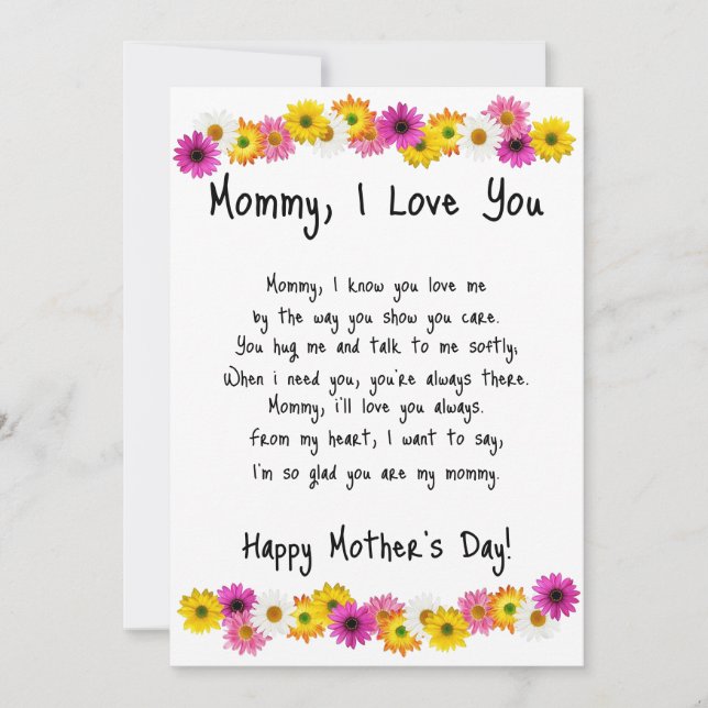 Mommy, I Love You Holiday Card (Front)
