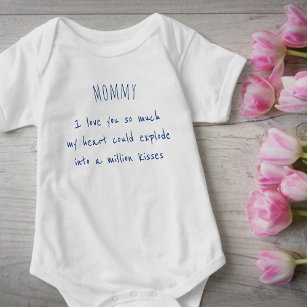 Mommy I Love You So Much Boy Handwritten Poem Baby Bodysuit