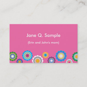 Mommy information card in pink