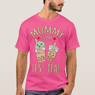 Mommy Is My Bestea Bubble Boba Kawaii Tea Graphic  T-Shirt