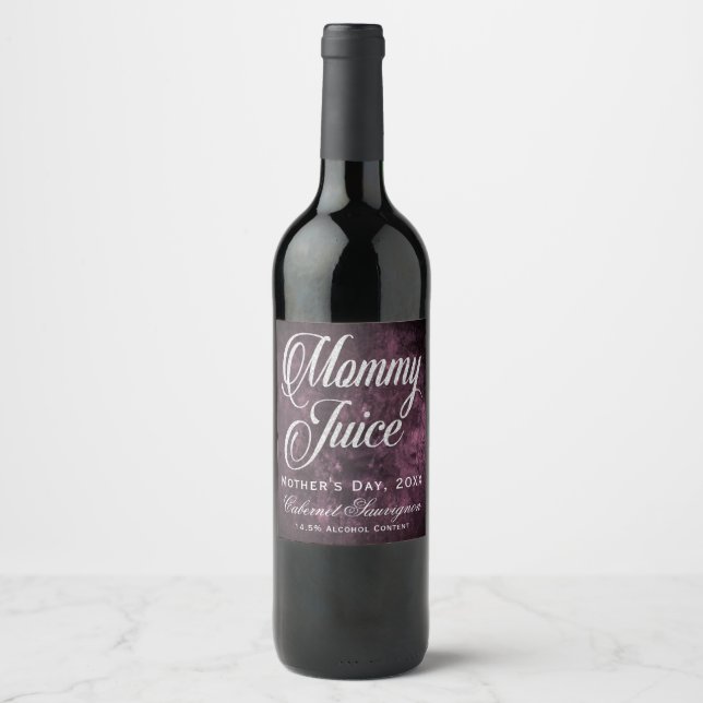 Mommy Juice Mother's Day Grape Sangria Purple Wine Label (Front)