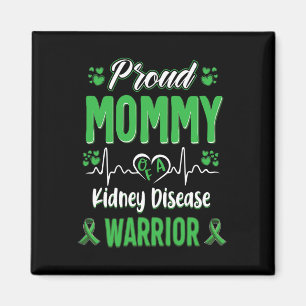 Mommy Kidney Disease Warrior Awareness Ribbon Gree Magnet