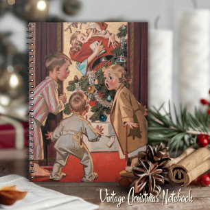 Mommy Kissing Santa Claus Vintage Illustration Notebook