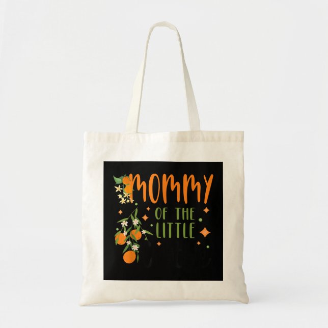 Mommy Little Cutie Baby Shower Orange 1st Birthday Tote Bag (Front)