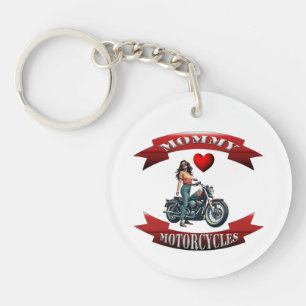 Mommy Loves Motorcycles Keychain