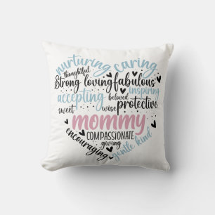 Mommy Loving Caring giving gentle  Throw Pillow