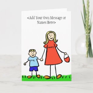 Mommy & Me Blonde - Customize Greeting Card