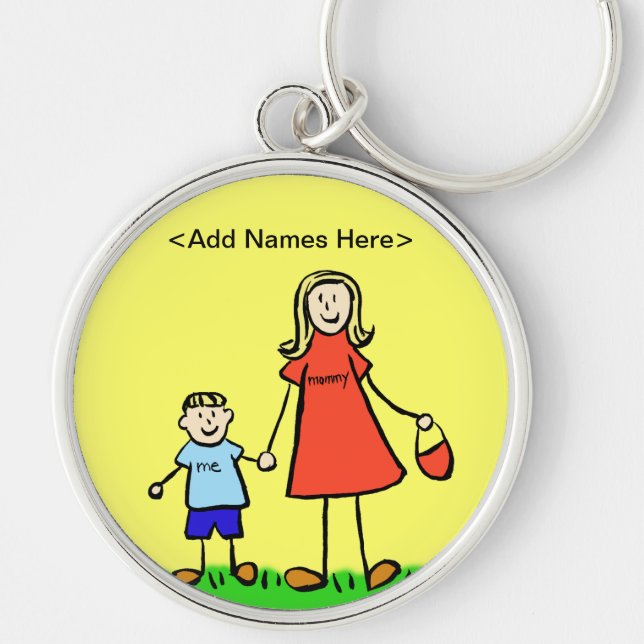 Mommy & Me Keychain (Blonde Customize Names) (Front)