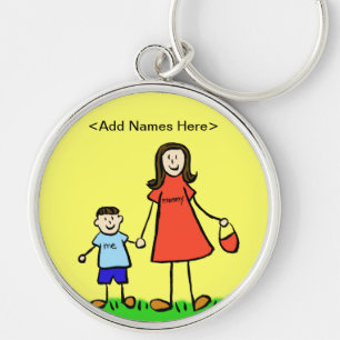 Mommy & Me Keychain (Brunette Customize Names)