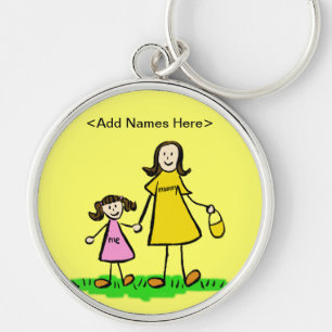 Mommy & Me Keychain (Brunette Customize Names)