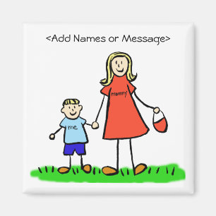Mommy & Me - Mother and Son Blonde Family Magnet