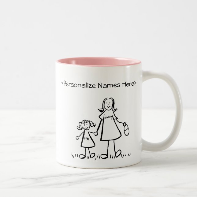 Mommy & Me - Mother & Little Girl Custom Gift Mug (Right)