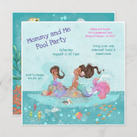 Mommy & Me Pool Girly Turquoise Pink Mermaids
