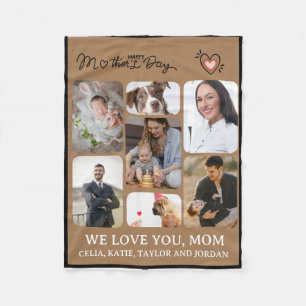 Mommy Memories: 7-Photo Personalized Fleece Blanke Blanket