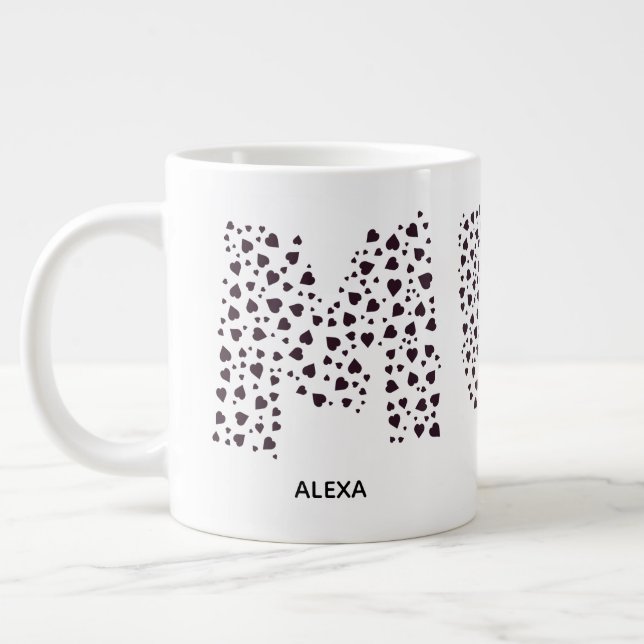 Mommy Modern Kids name  Mom  Large Coffee Mug (Left)