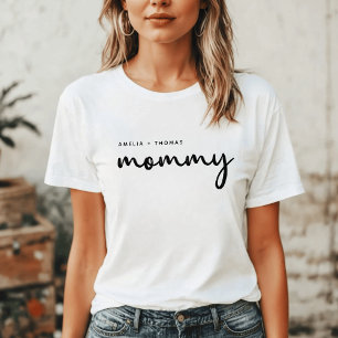 Mommy   Modern Minimalist Mom Kids Names T-Shirt
