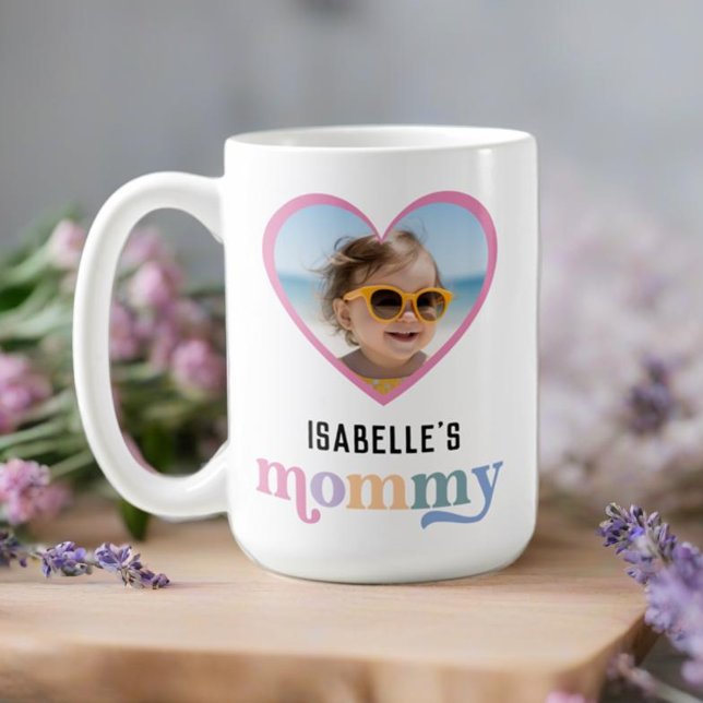 Mommy Modern Mom Kids Name Mother's Day Gift Photo Coffee Mug (Mommy Modern Mom Kids Name Mother's Day Gift Photo Coffee Mug)