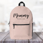 Mommy | Modern Mom Kids Names Blush Pink Printed Backpack<br><div class="desc">Simply,  stylish blush pink "Mommy" custom design in modern minimalist typography which can easily be personalized with kids names or your own special message. The perfect unique gift for a new mom,  mother's day,  mom's birthday or just because!</div>