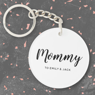 Mommy   Modern Mom Kids Names Mother's Day Keychain