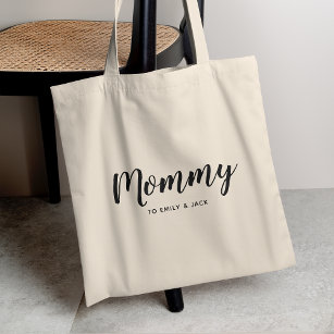Mommy   Modern Mom Kids Names Mother's Day Tote Bag