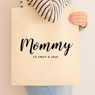 Mommy   Modern Mom Kids Names Mother's Day Tote Bag