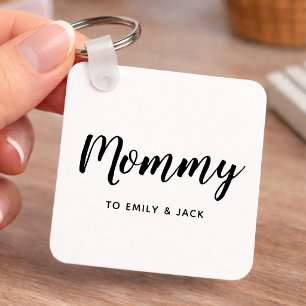 Mommy   Modern Mom Kids Names Mother's Keychain