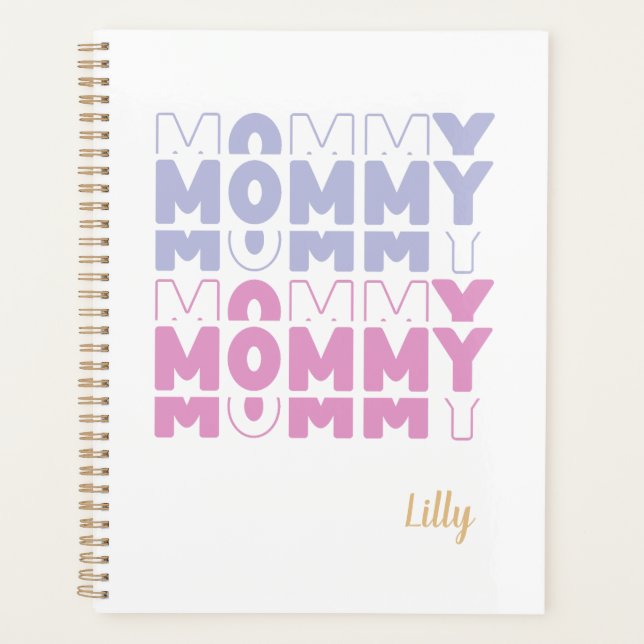 Mommy Modern Pastel Colour Custom Mother's Day Planner (Front)