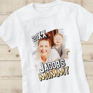 Mommy Modern Simple Grunge Custom Baby Photo T-Shirt