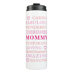 Mommy Modern Typography Family Photo Thermal Tumbler