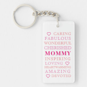 Mommy Modern Typography Photo Keychain