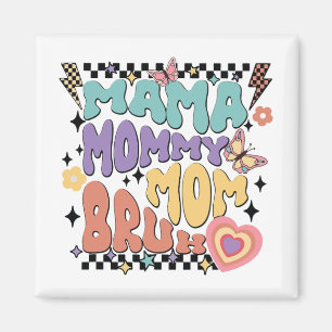 Mommy Mom Bruh Retro Groovy Mothers Day Vintage Mo Magnet