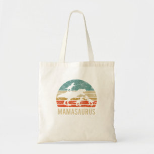 Mommy Mom Mama Dinosaur Funny 3 Three Kids Mamasau Tote Bag
