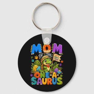 Mommy Mom Of The One-A-Saurus Dinosaur 1st Keychain