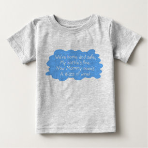Mommy Needs Wine Blue Baby T-Shirt