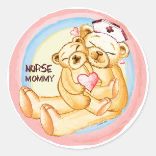 Mommy nurse  classic round sticker