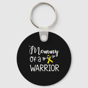 Mommy of A Warrior Childhood Cancer Awareness  Keychain