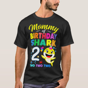 Mommy Of Birthday Shark 2Nd Matching Oufit Party T-Shirt