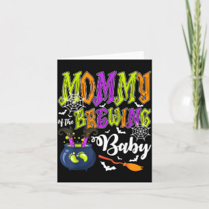 Mommy of Brewing Baby Matching Family Halloween Card