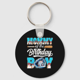 Mommy of the birthday boy baseball ice cream drip keychain