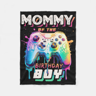 Mommy Of The Birthday Boy Matching Video Game Birt Fleece Blanket