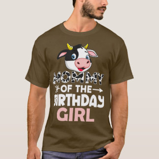 Mommy of The Birthday Girl Cows Farm Cow Mom  T-Shirt