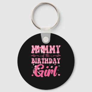 Mommy Of The Birthday Girl Family Nk Coquette Bow  Keychain