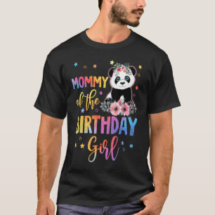 Mommy Of The Birthday Girl Panda Bear Mother Flow T-Shirt