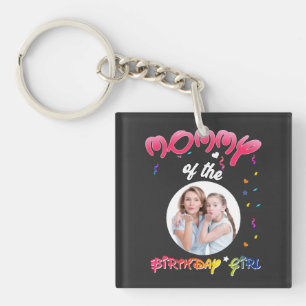 Mommy of the Birthday Girl Personalized Birthday Keychain