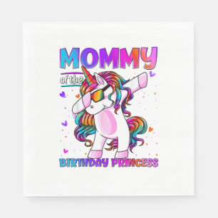Mommy of the Birthday Princess Girl Dabbing Unicor Napkin