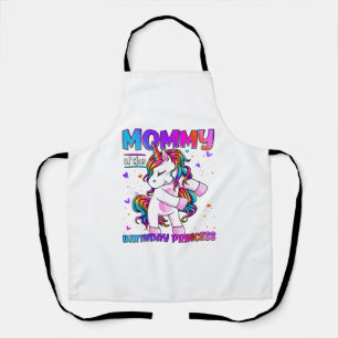 Mommy of the Birthday Princess Girl Flossing Unico Apron