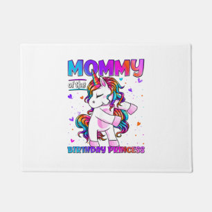 Mommy of the Birthday Princess Girl Flossing Unico Doormat